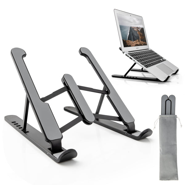 Adjustable portable laptop stand with carrying case