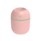 Pink portable mini humidifier with LED light ring