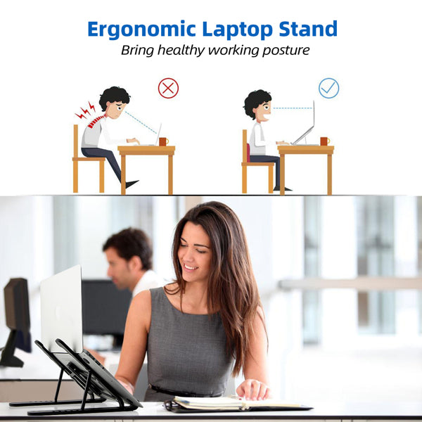 Ergonomic laptop stand promoting healthy working posture