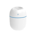 White portable mini humidifier with LED light ring