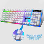 White RGB gaming keyboard with highlighted keycaps for comfort
