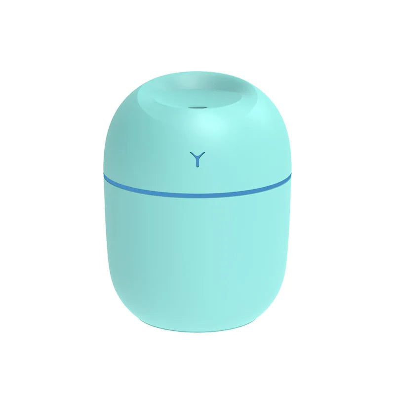 Green portable mini humidifier with LED light ring