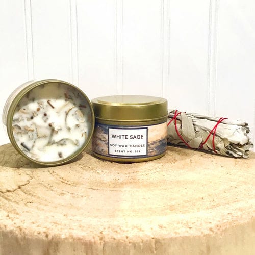 Indigo Poseidon Diffusers, Oils & Candles 4oz White Sage Aromatherapy Soy Wax Candle