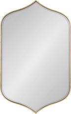 Arched wall mirror with gold frame, ideal for bathroom, bedroom, or entryway decor.
