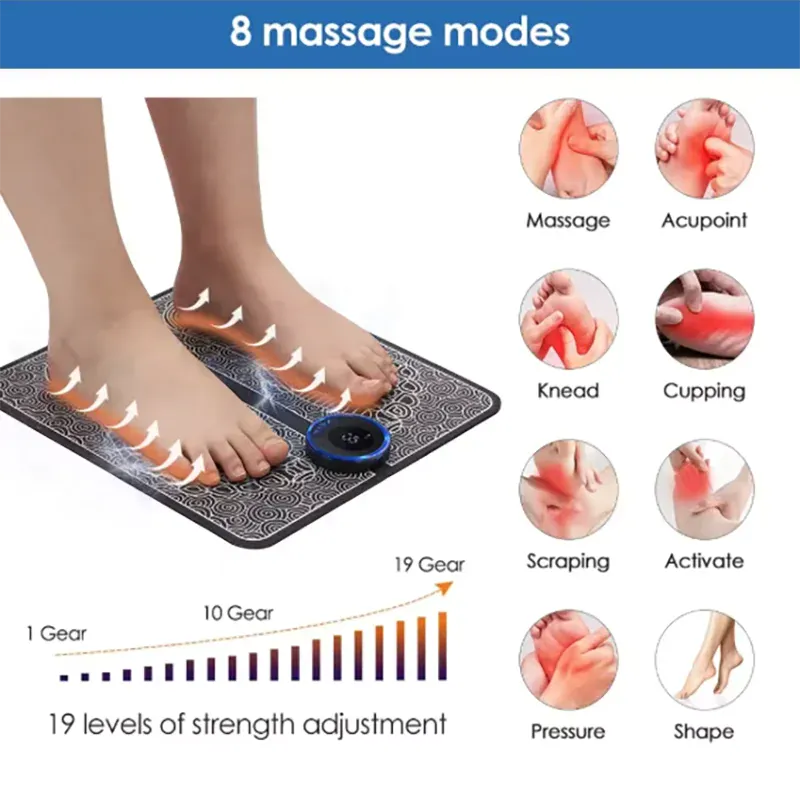 Electric EMS Foot Massager Pad | Relieve Pain & Circulation