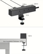 Peach Maple Furniture 10Ft / 9Ac8Usb-40W 17-in-1 Desk Power Hub