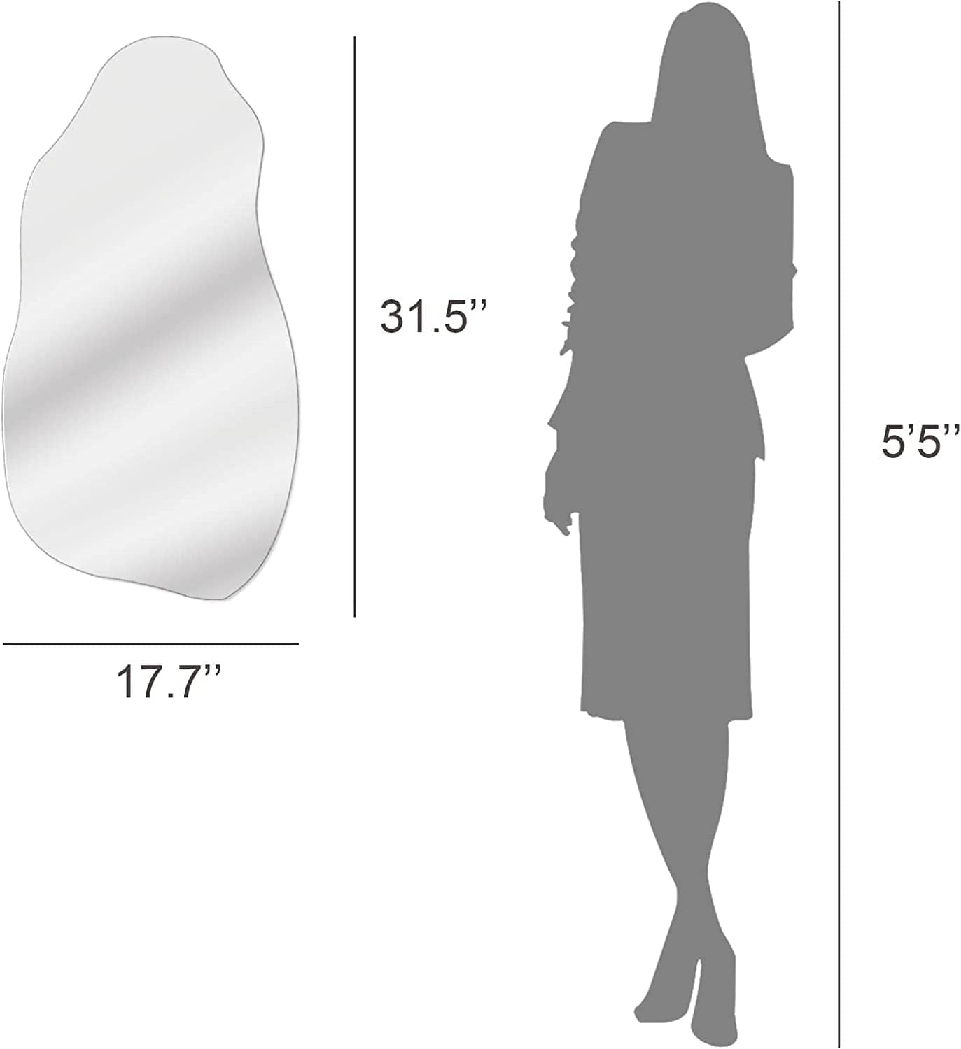 Peach Maple Furniture Asymmetrical Body Wall Mirror