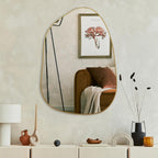Peach Maple Furniture Asymmetrical Gold Wall Mirror