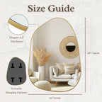 Peach Maple Furniture Asymmetrical Gold Wall Mirror