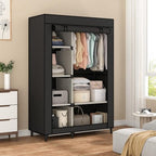 Peach Maple Furniture Black 6-Shelf Portable Closet Organizer