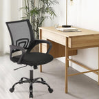Peach Maple Furniture Black Ergonomic Black Office Chair With Lumbar Support And Mesh