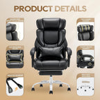Peach Maple Furniture Black Ergonomic Executive Chair with Footrest