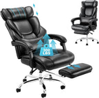 Peach Maple Furniture Black Ergonomic Executive Chair with Footrest
