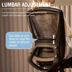 Peach Maple Furniture Black Ergonomic Mesh Office Chair With Adjustable Lumbar Support