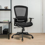 Peach Maple Furniture Black Ergonomic Mesh Office Chair With Adjustable Lumbar Support