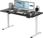Peach Maple Furniture Black Top + White Frame FLEXISPOT 55" Standing Desk