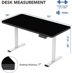 Peach Maple Furniture Black Top + White Frame FLEXISPOT 55" Standing Desk