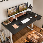 Peach Maple Furniture Black Top + White Frame FLEXISPOT 55" Standing Desk