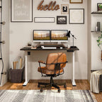 Peach Maple Furniture Black Top + White Frame FLEXISPOT 55" Standing Desk