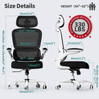 Peach Maple Furniture Black  White TRALT Ergonomic Office Chair