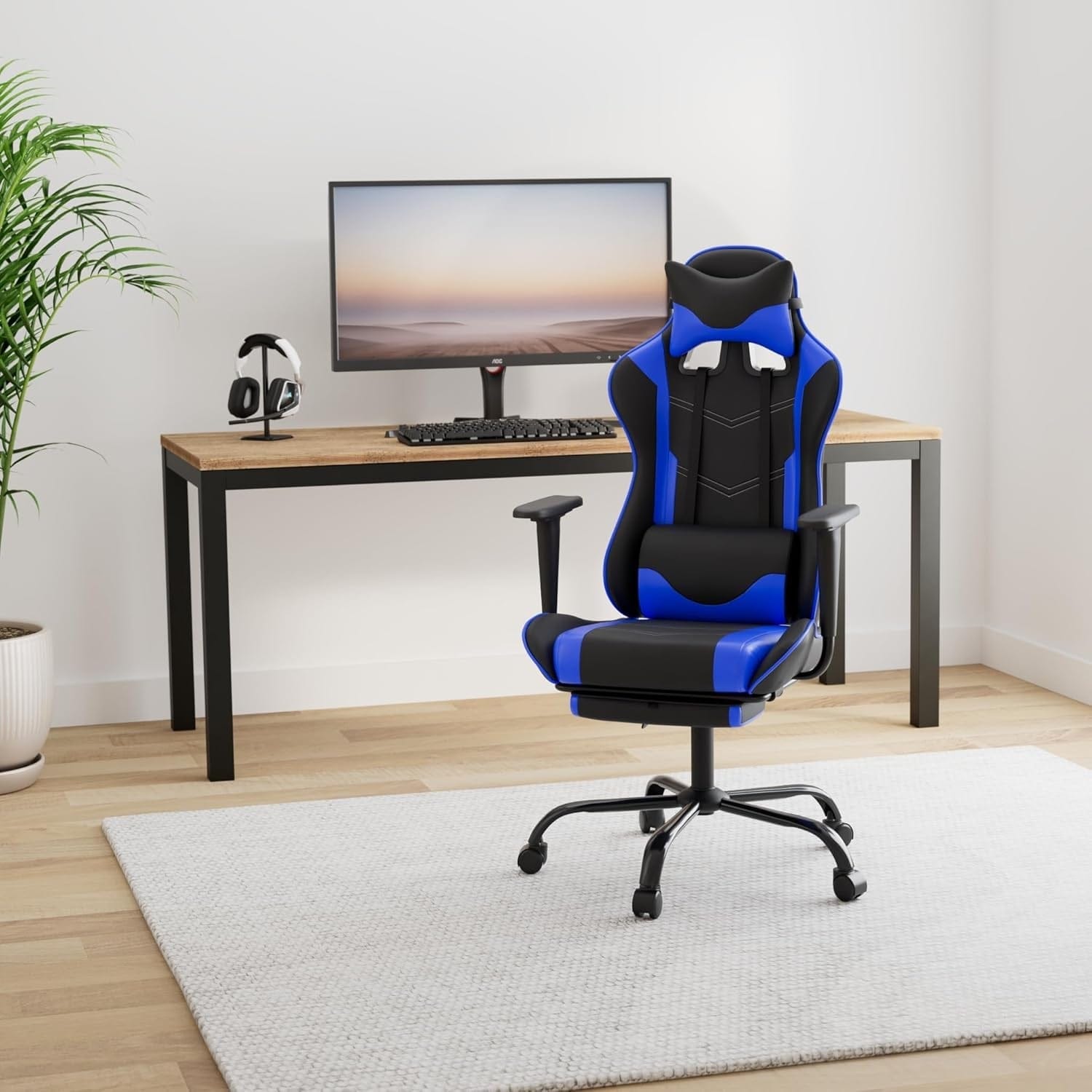 Peach Maple Furniture Blue / Solid Elite Ergonomic Gaming Chair