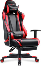 Peach Maple Furniture Brickred Adjustable Gaming Chair with Footrest
