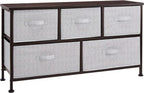 Peach Maple Furniture Bronze / Organizer Unit + Grey Drawers Extra Wide 5-Drawer Organizer