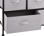 Peach Maple Furniture Bronze / Organizer Unit + Grey Drawers Extra Wide 5-Drawer Organizer
