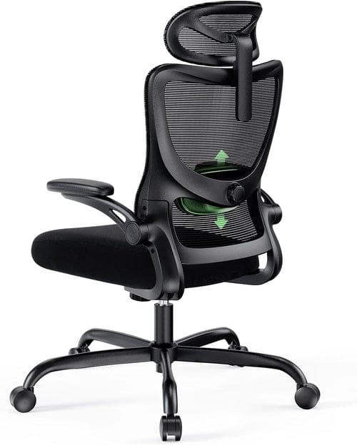 Peach Maple Furniture Light Black / With Headrest Ergonomic Mesh Office Chair With Headrest And Lumbar