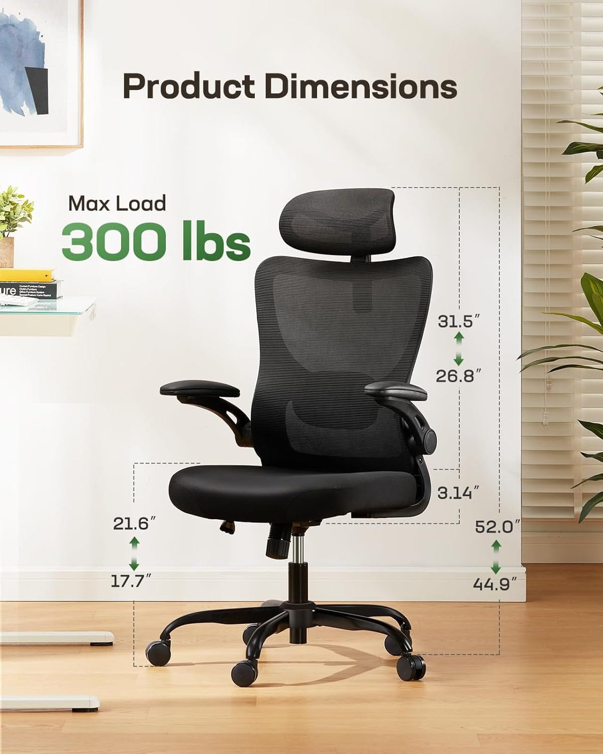 Peach Maple Furniture Light Black / With Headrest Ergonomic Mesh Office Chair With Headrest And Lumbar