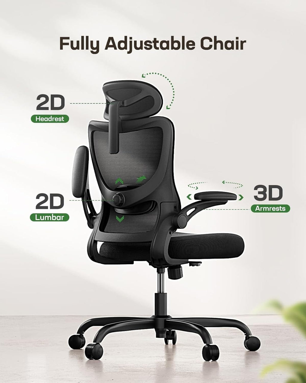 Peach Maple Furniture Light Black / With Headrest Ergonomic Mesh Office Chair With Headrest And Lumbar