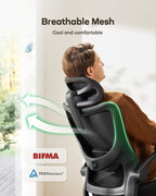 Peach Maple Furniture Light Black / With Headrest Ergonomic Mesh Office Chair With Headrest And Lumbar