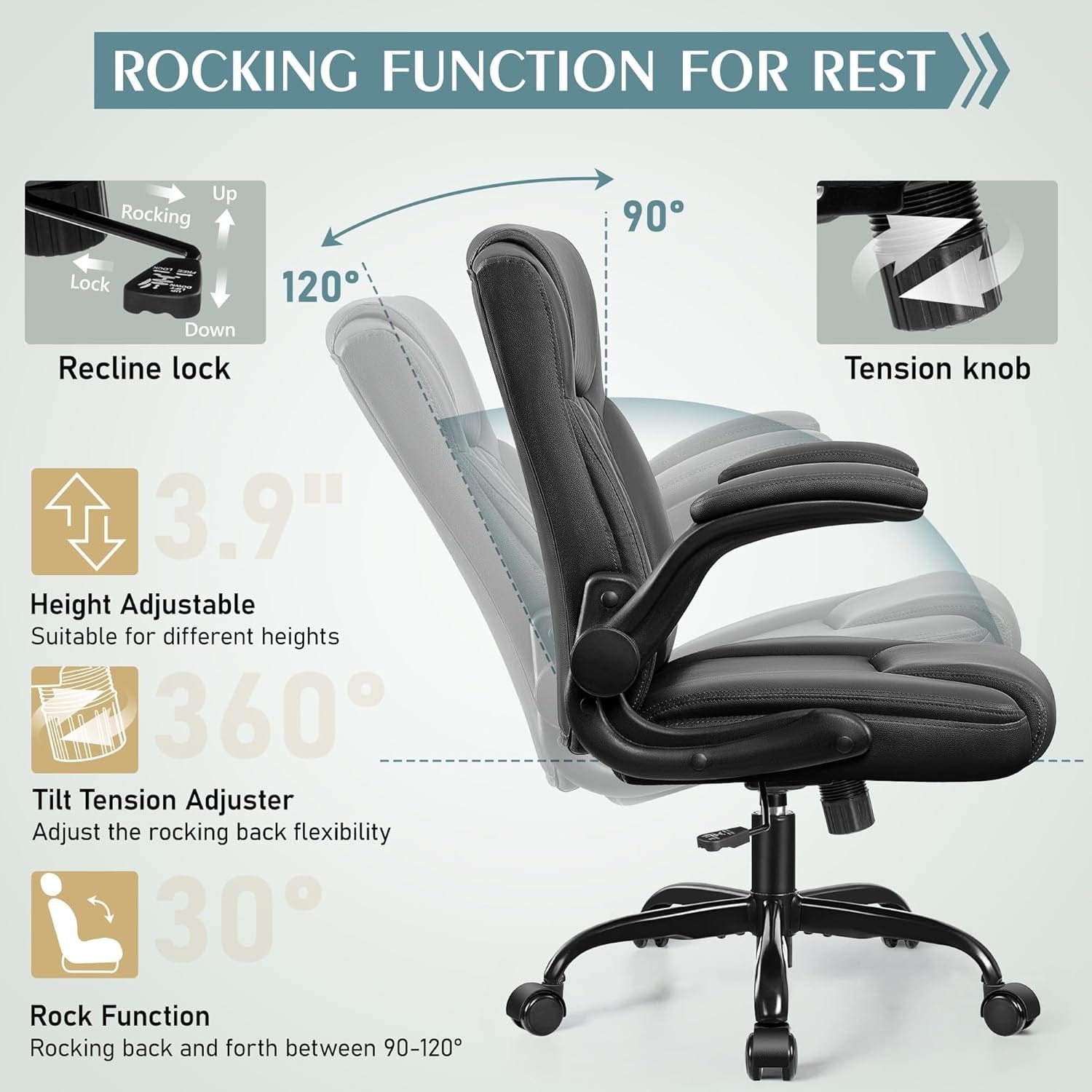 Peach Maple Furniture Mp245 / Black Executive Ergonomic Desk Chair