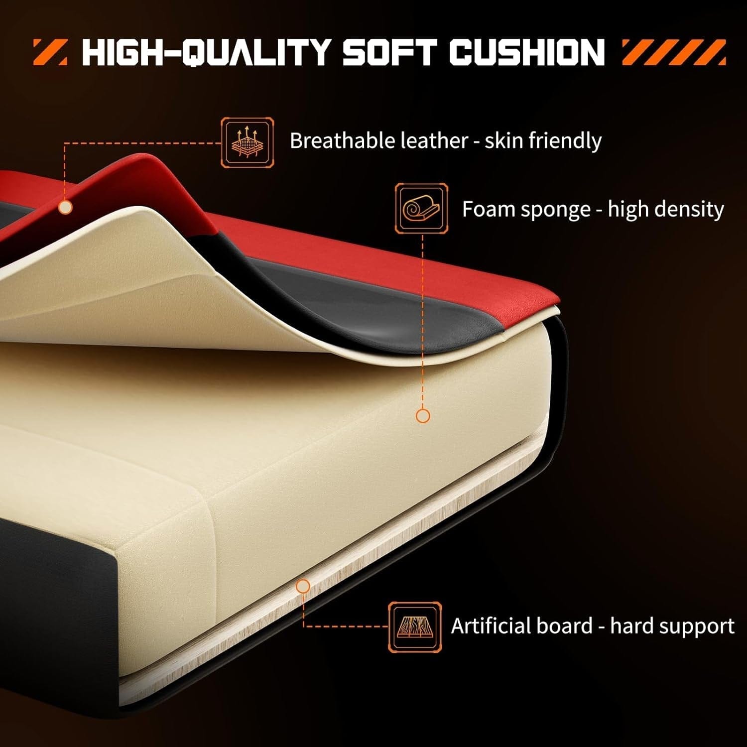 Peach Maple Furniture Red / High Back Advanced Spring Gaming Chair – Ergonomic Comfort