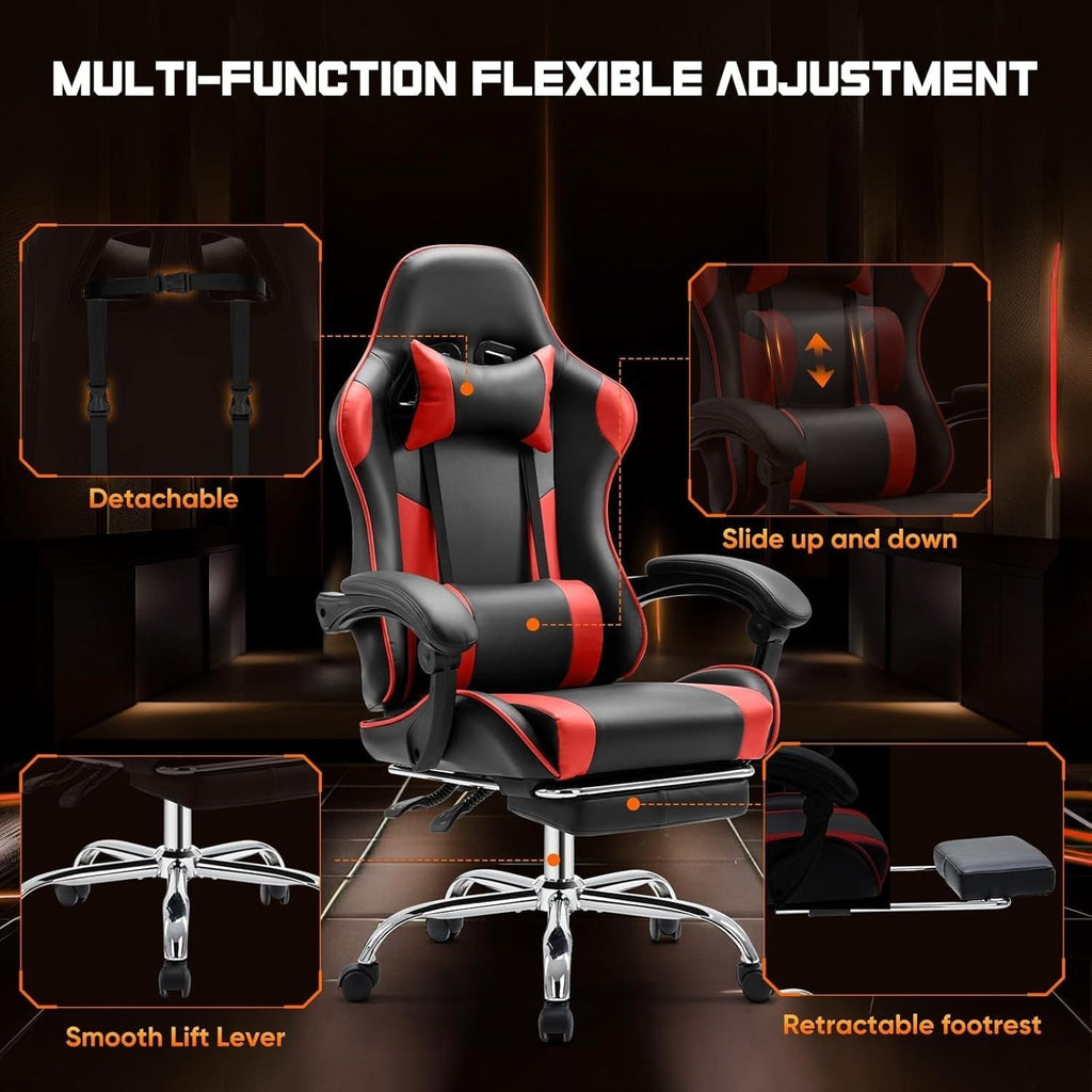 Peach Maple Furniture Red / High Back Advanced Spring Gaming Chair – Ergonomic Comfort