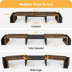 Peach Maple Furniture Rustic Brown Dual Monitor Stand Riser