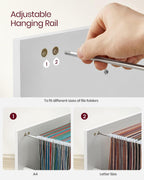 Peach Maple Furniture White 2-Drawer File Cabinet, Filing Cabinet for Home Office, Small Rolling