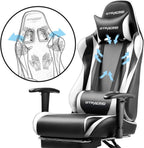 Peach Maple Furniture White Gaming Chair with Footrest – Ergonomic Design