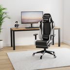 Peach Maple Furniture White Gaming Chair with Footrest – Ergonomic Design