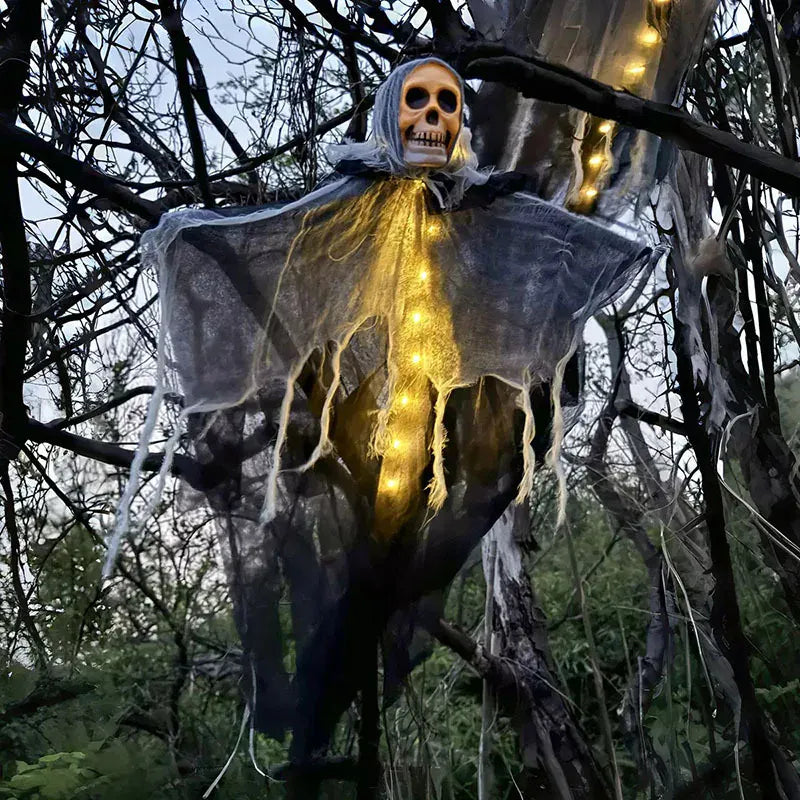 Glowing Skull Gauze Hanging Ghost Prop | Elevate Your Space
