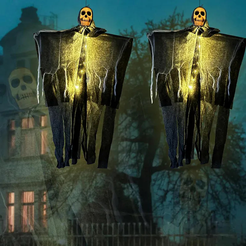 Glowing Skull Gauze Hanging Ghost Prop | Elevate Your Space