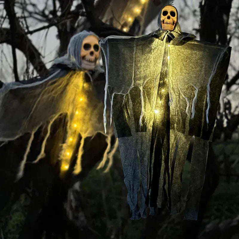 Glowing Skull Gauze Hanging Ghost Prop | Elevate Your Space