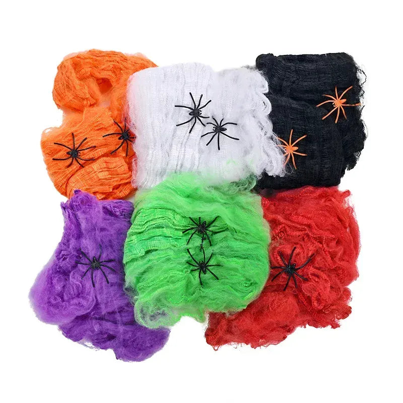 Halloween Black Scary Giant Spider Huge Spider Web Halloween Decoration for Home Bar Haunted House Props Holiday Outdoor Decor