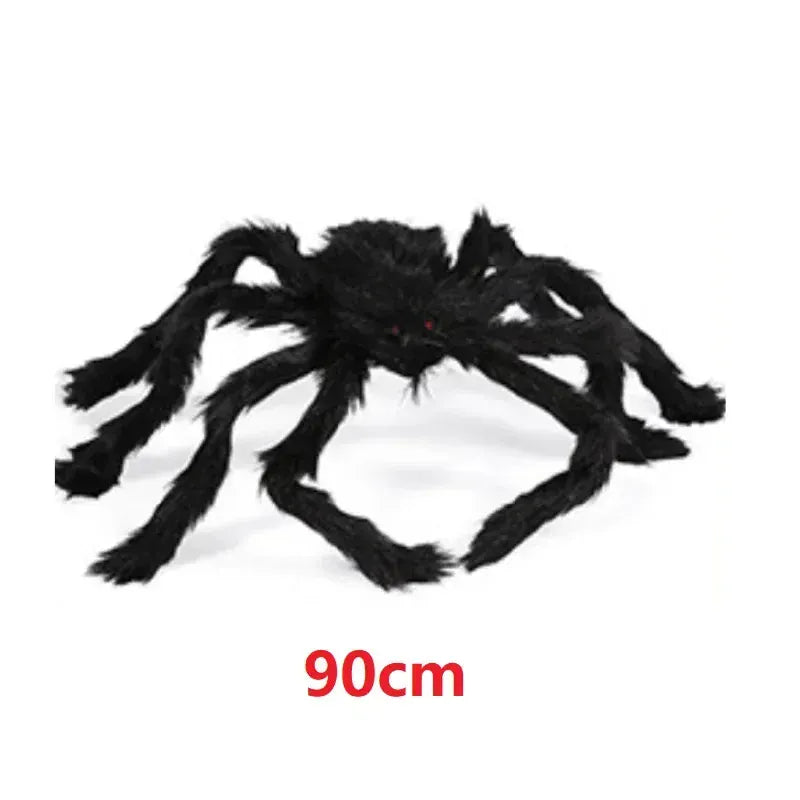 Halloween Black Scary Giant Spider Huge Spider Web Halloween Decoration for Home Bar Haunted House Props Holiday Outdoor Decor