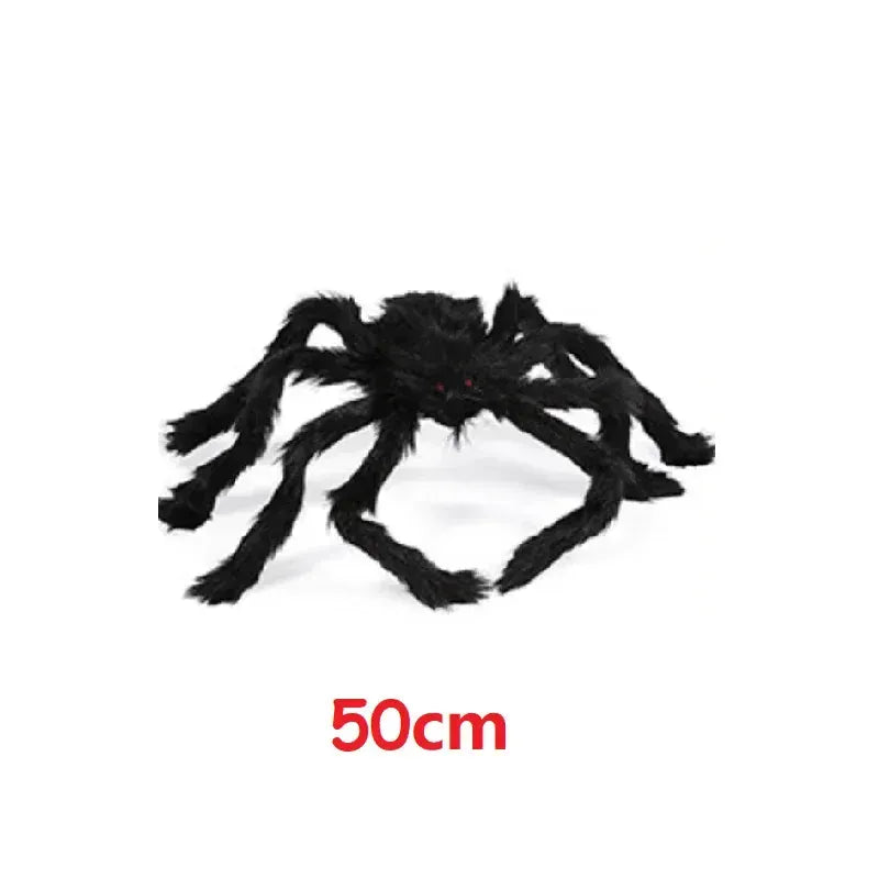 Halloween Black Scary Giant Spider Huge Spider Web Halloween Decoration for Home Bar Haunted House Props Holiday Outdoor Decor