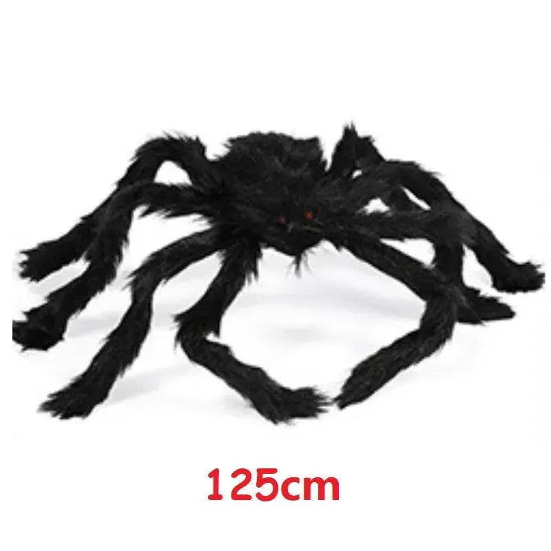Halloween Black Scary Giant Spider Huge Spider Web Halloween Decoration for Home Bar Haunted House Props Holiday Outdoor Decor