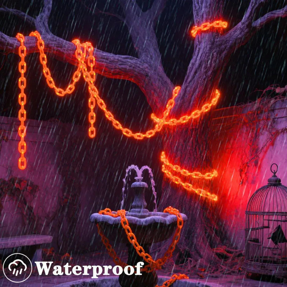 Halloween Plastic Chain Lights | 8-Mode Outdoor Prop