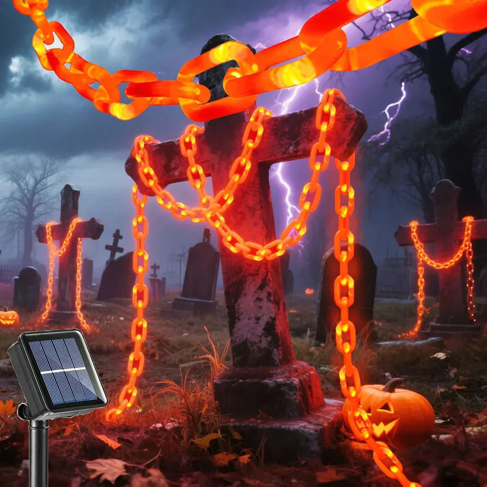 Halloween Plastic Chain Lights | 8-Mode Outdoor Prop