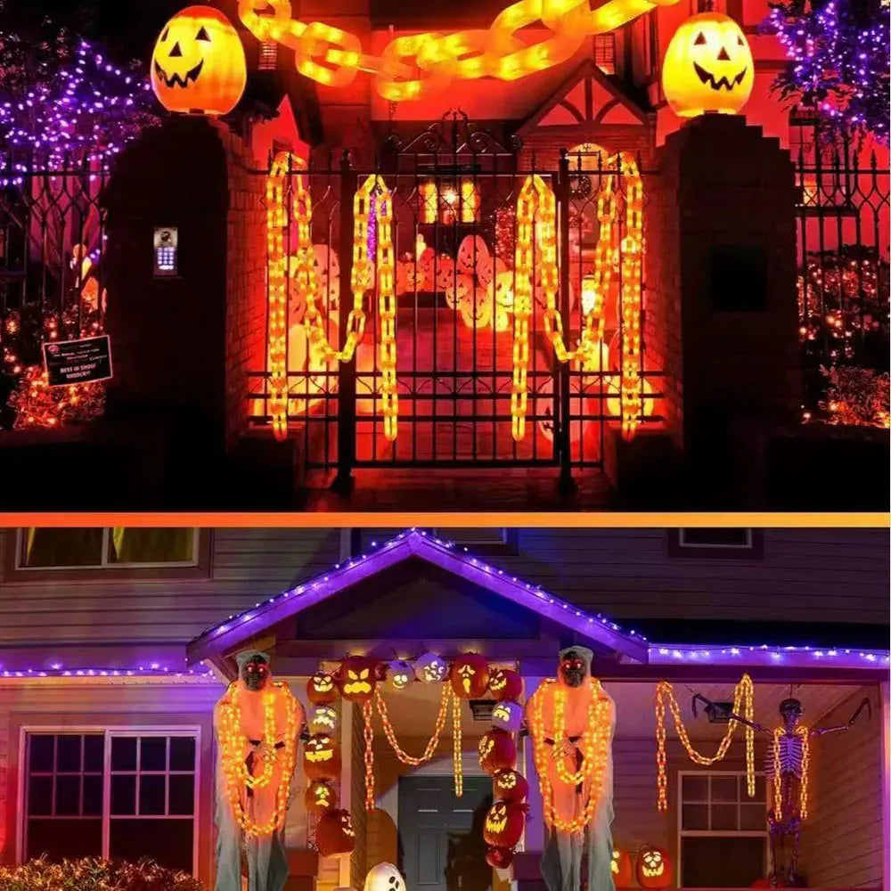 Halloween Plastic Chain Lights | 8-Mode Outdoor Prop