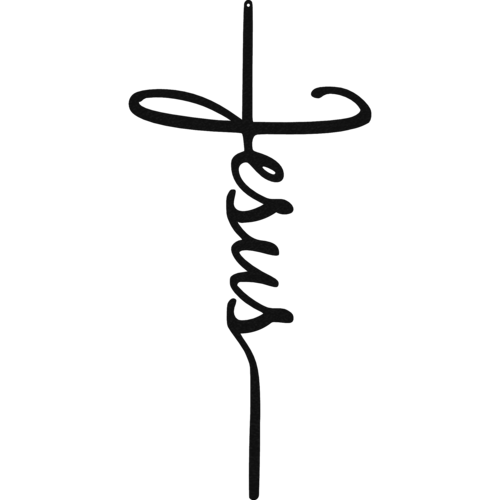 Malachite Home Decor 9" X 18" / Black Jesus Cross - Metal Wall Art